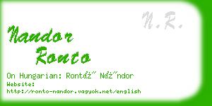 nandor ronto business card